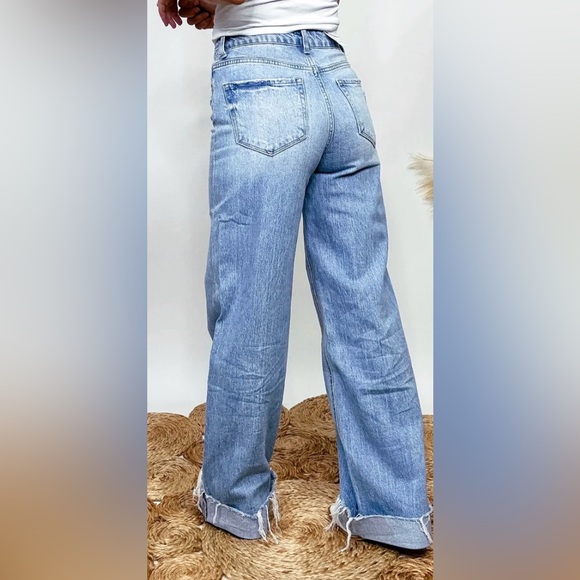 NWT - Vervet -Kris - Baggy Wide Women's Light Blue Denim Jeans - Woman's Size 30 - Picture 6 of 9